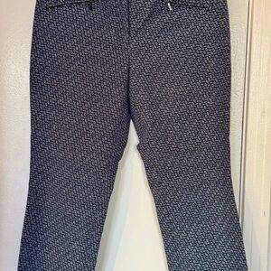 Ann Taylor Blue Geometric Cropped Pants